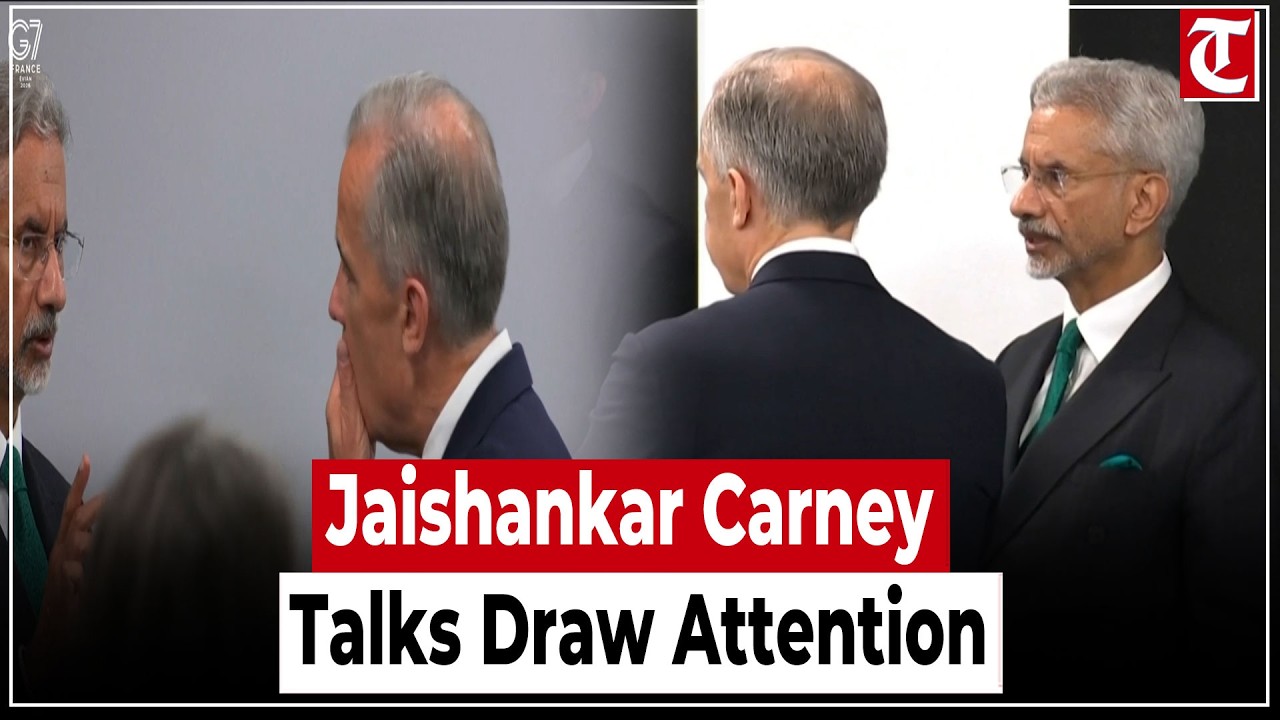 Cameras Capture Intense Discussion Between Jaishankar and Canadian PM Mark Carney at G7