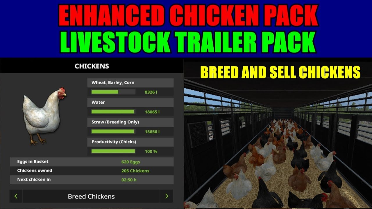 Farming Simulator 17 - Enhanced Chicken Pack & Livestock Trailer Pack 