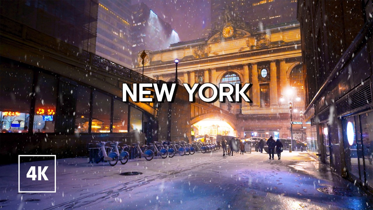 Winter Walk in MANHATTAN ❄️ Snowfall in New York, Walking tour, NYC