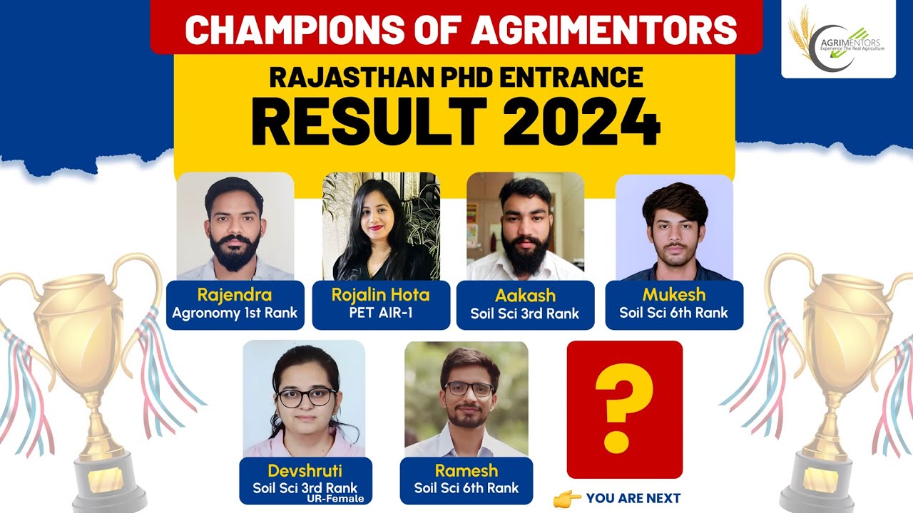 Agrimentor's Proud | PhD Entrance Result Rajasthan | How to Achieve Goal