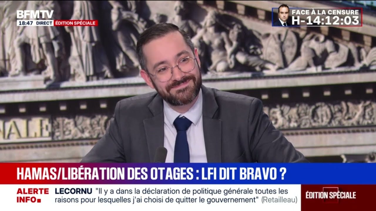 David Guiraud fait bégayer le plateau BFM sur la Palestine