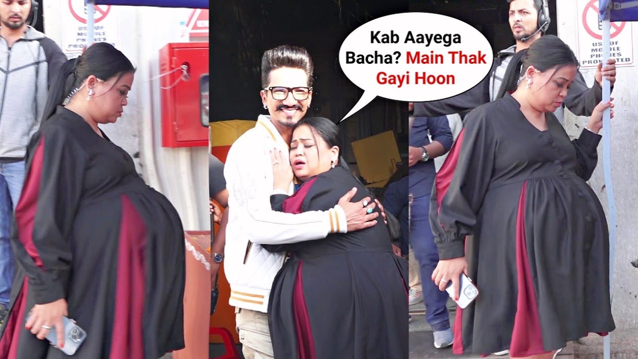 9 Month Pregnant Bharti Singh With HUGE Baby Bump Looks Tired Still Shoot For The Khatra Khatra Show