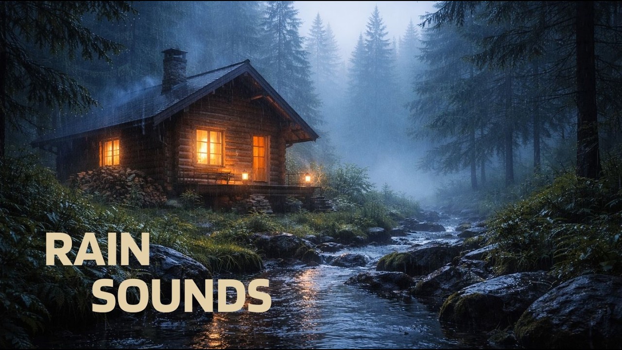 Heavy Rain in the Forest at Night 🌧️ Thunder & Rain Sounds for Deep Sleep (3 Hours)