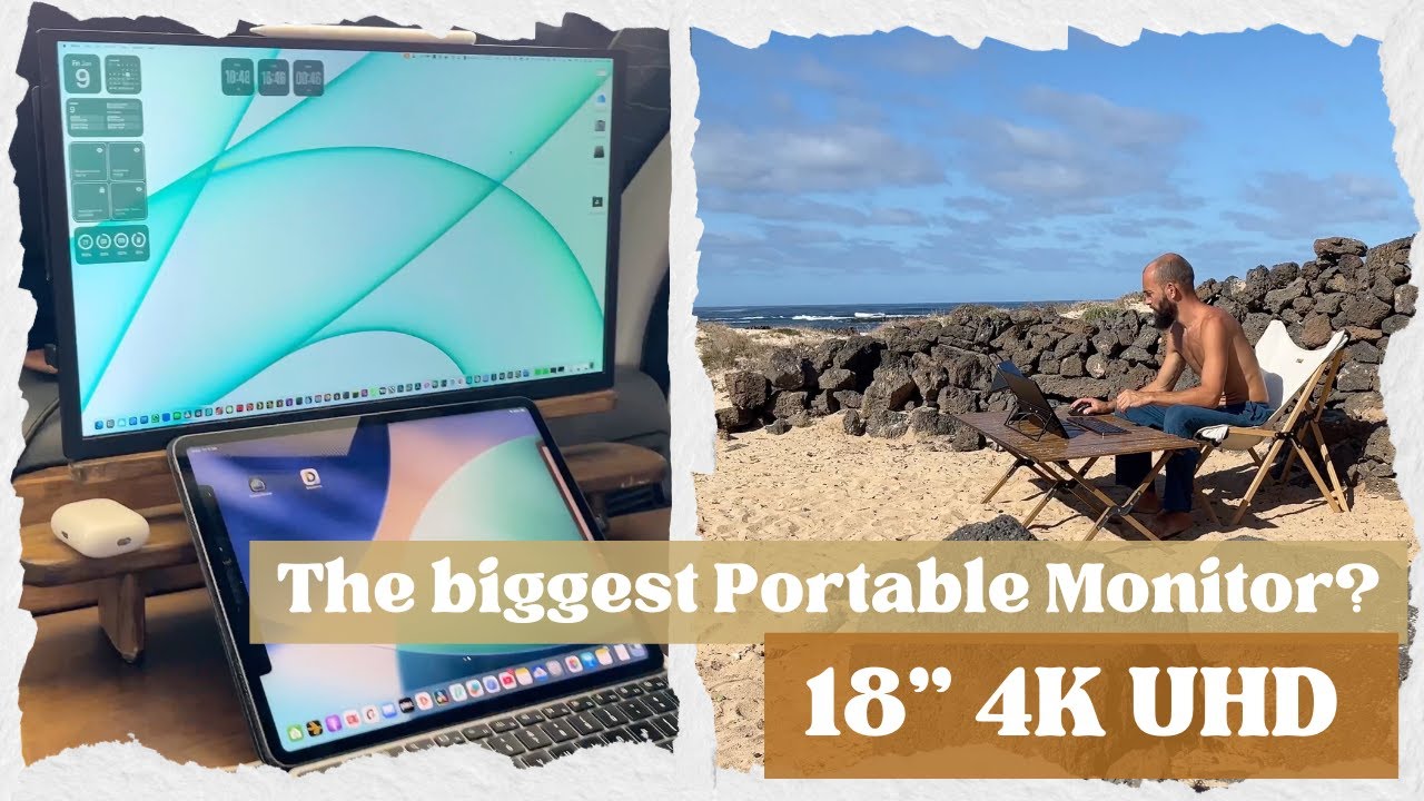 The most portable but productive desk setup yet - real work anywhere | Uperfect 4K portable monitor