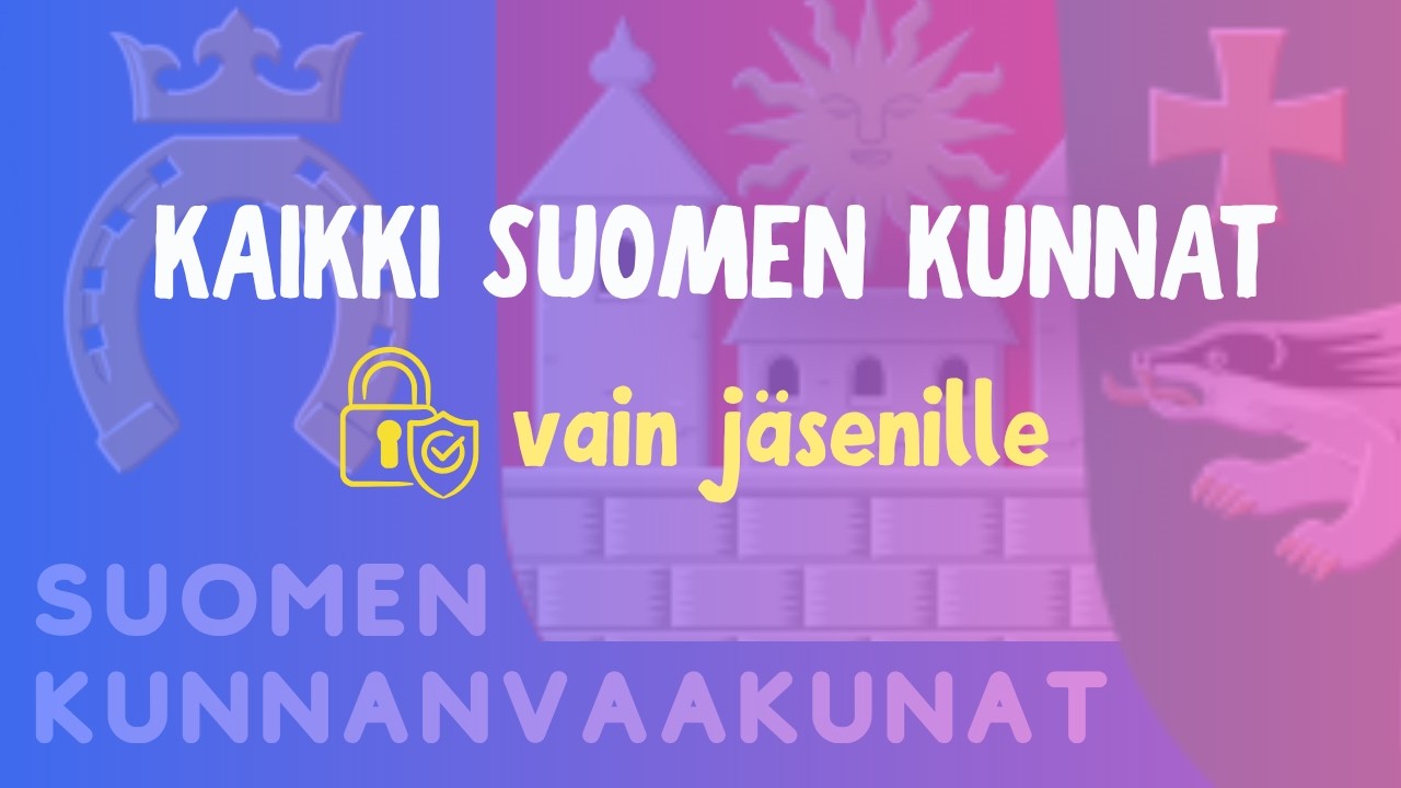 Kaikki SUOMEN KUNNAT ja KUNNANVAAKUNAT aakkosj&auml;rjestyksess&auml;!