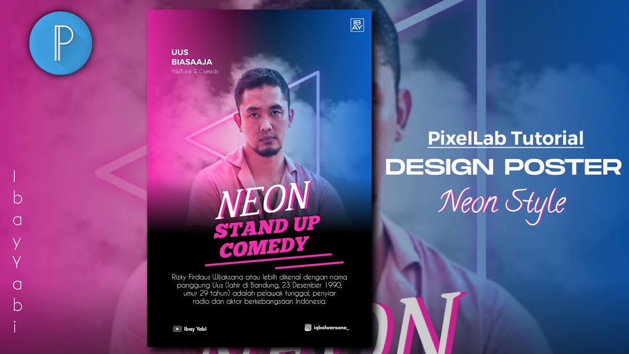 PixelLab Tutorial - Cara Membuat Poster : Neon Style di Android
