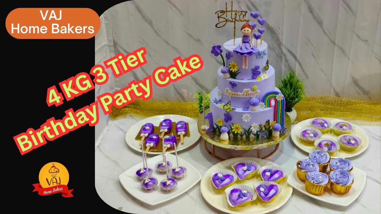 4kg 3Tier Birthday Party Cake | Baby Doll Birthday Party Cake #cakedecorating #vajhomebakers #cake