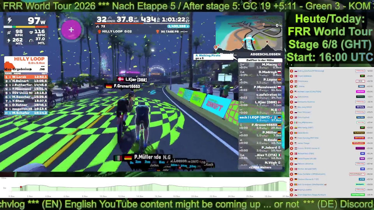 Zwift: FRR World Tour (GHT) (Etappe/stage 6/8) (iTT) - live @andyjakeschvlog