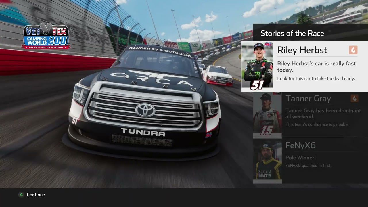 Atlanta Truck Practice race still had my newest next gen setup and cross pollinated it NASCAR Heat 5