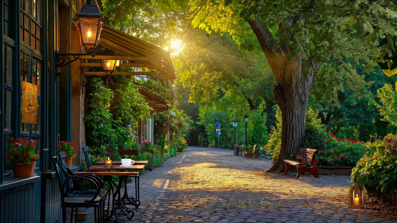 Morning Ambience at the English Countryside Café - Smooth Jazz Music for a Better Mood