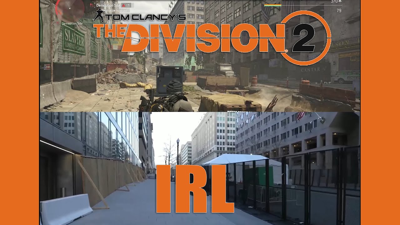 A walk in Washington D.C. - The Division 2 - IRL - Comparison
