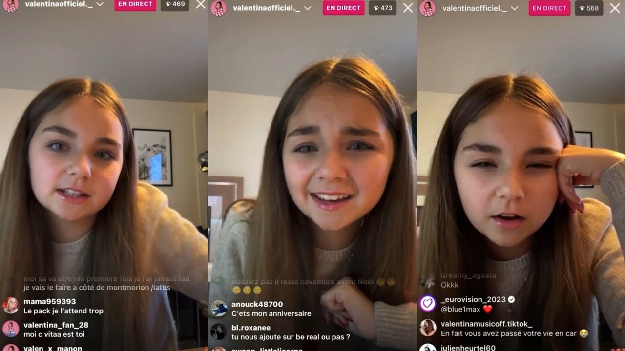 Live Instagram de Valentina le 23/10/23