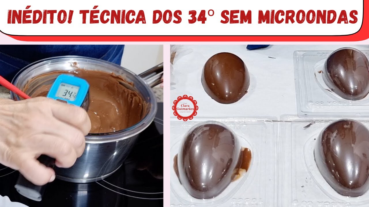 COMO FAZER A TÉCNICA DOS 34 GRAUS SEM USAR O MICROONDAS E SEM TEMPERAGEM NO CHOCOLATE NOBRE!