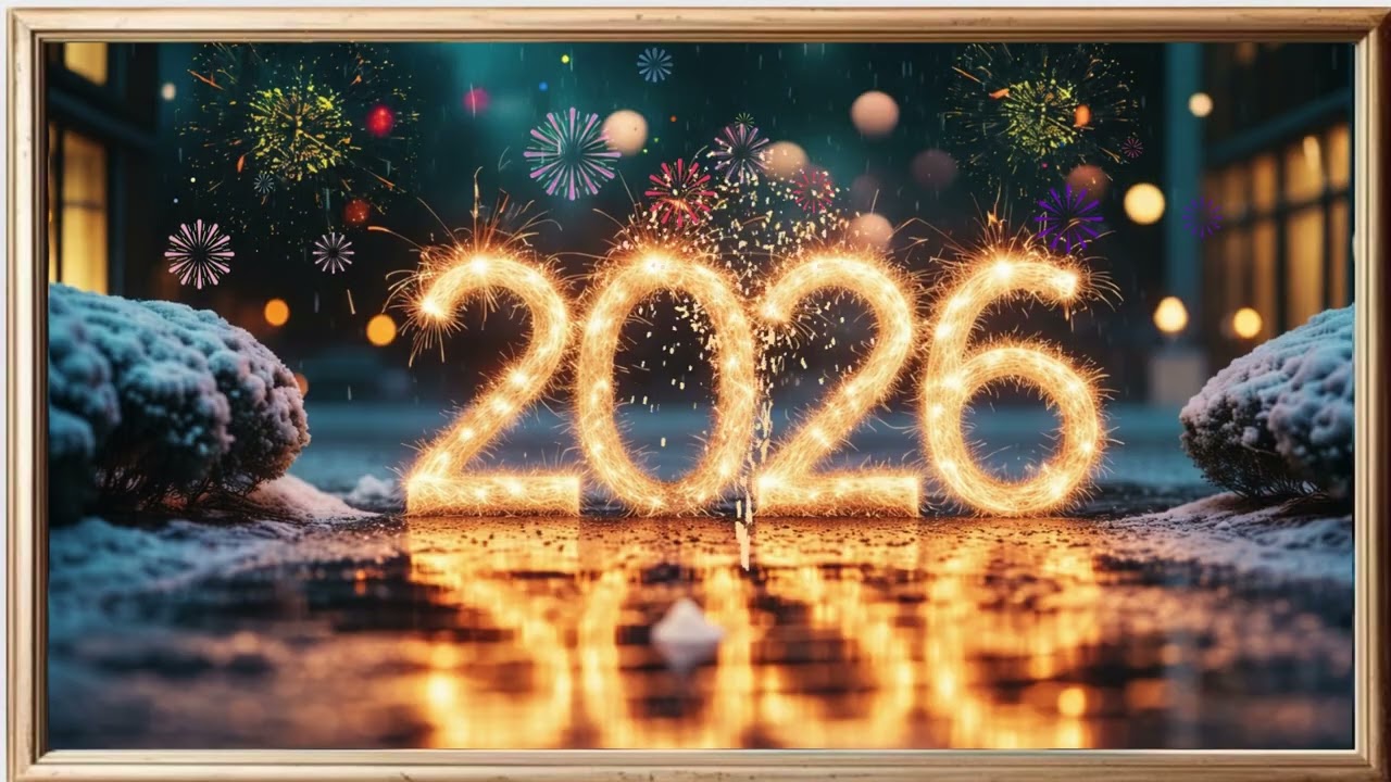 2026 New Year’s Eve Fireworks Art Screensaver | Animated Fireworks Display | Happy New Year TV Art