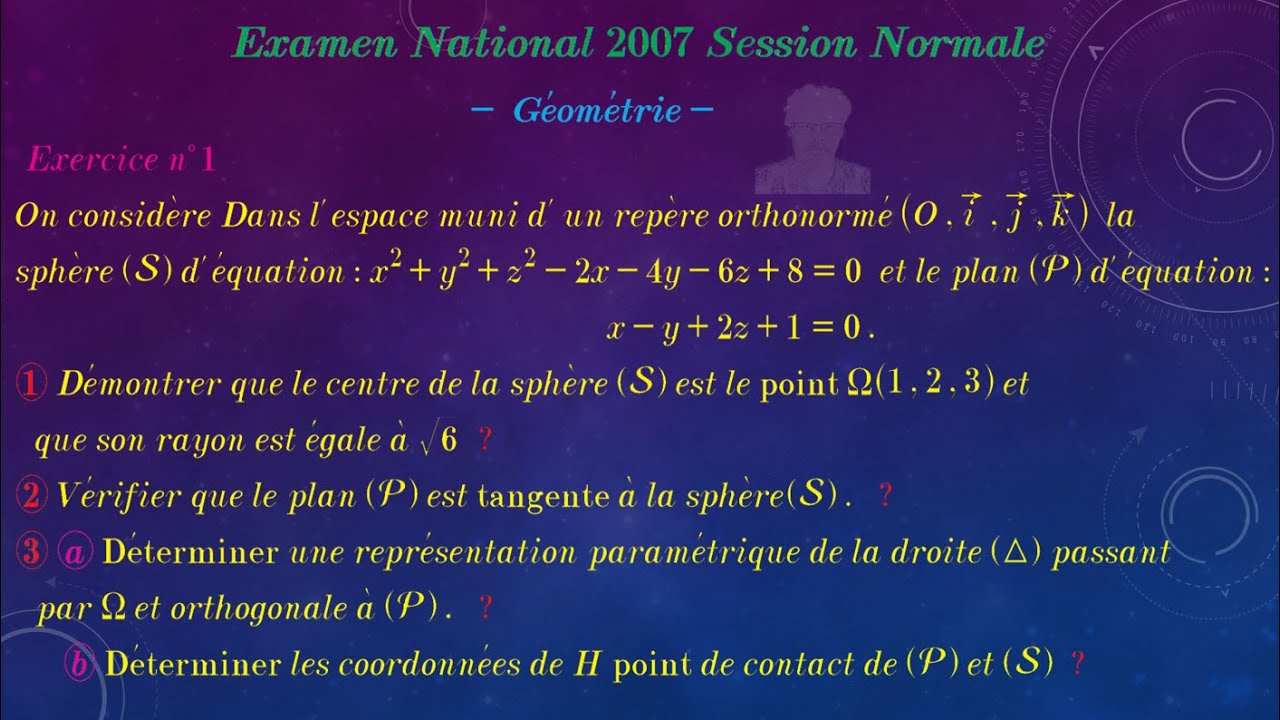 Examen National 2007 Session Normale Geometrie Mateo