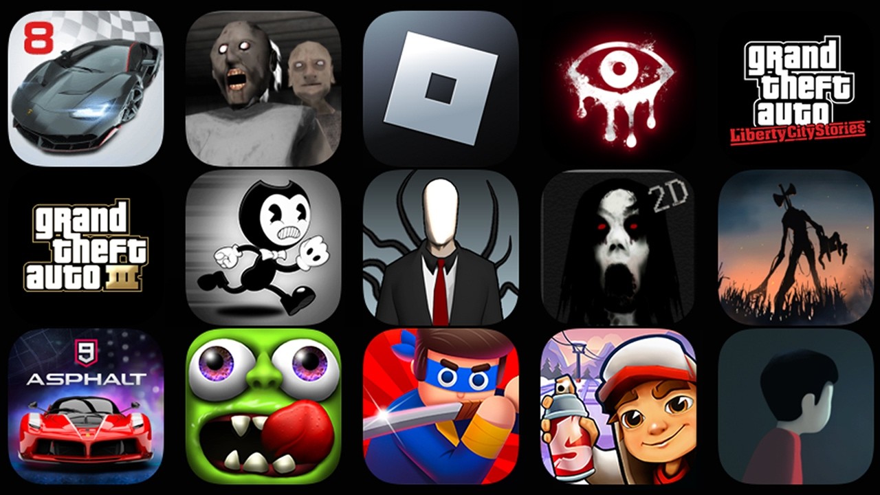 ASPHAlT 8 💥 GRANNY 2 💥 ROBLOX 💥 EYES THE HORROR 💥 GTA: LCS 💥 GTA III 💥 BENDY RUN 💥