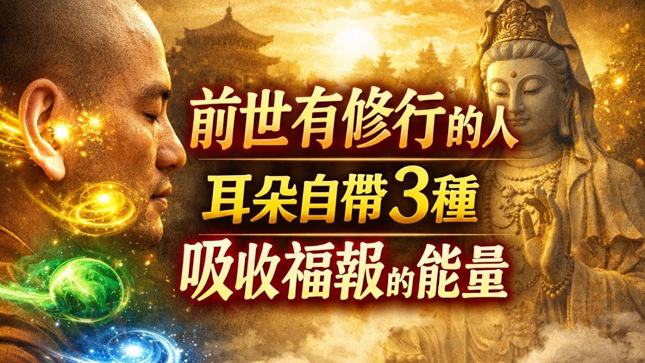 前世修行的人，耳朵自帶3種吸收福報的能量#佛陀 #佛法 #佛教 #修行#福報人生