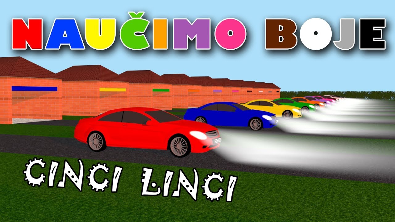 NAUČIMO BOJE uz raznobojne AUTOMOBILE | Cinci Linci