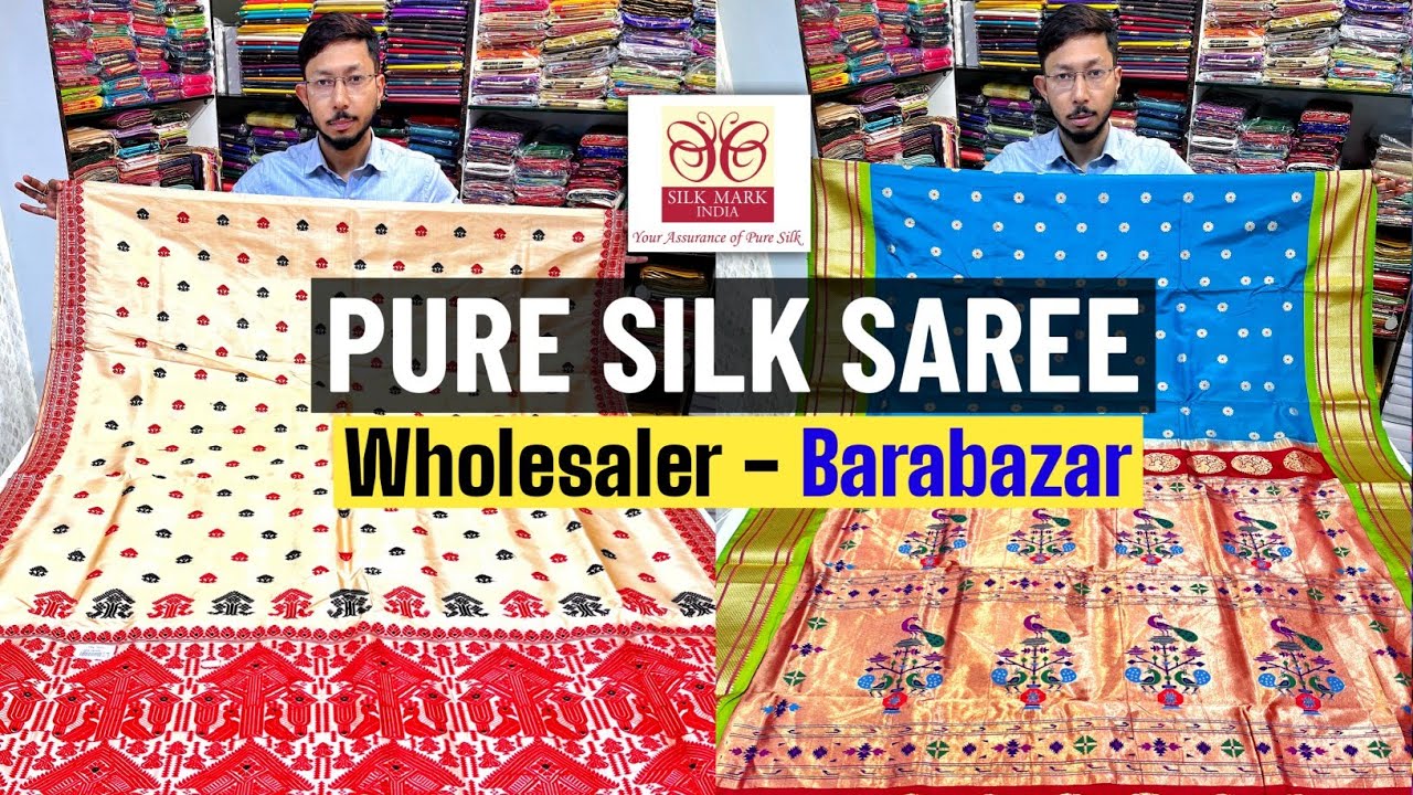Shree Ganesh Textile : Pure Silk Saree Manufacturer & Wholesaler 🔥🔥 Barabazar Saree Wholesale Market
