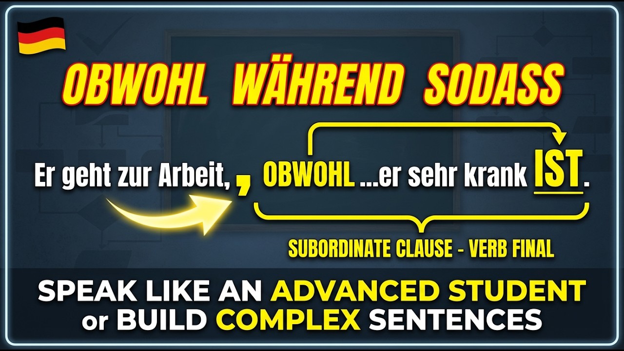The 'Storyteller' Connectors: How to Use Although, While & So That 📚 Learn German easily
