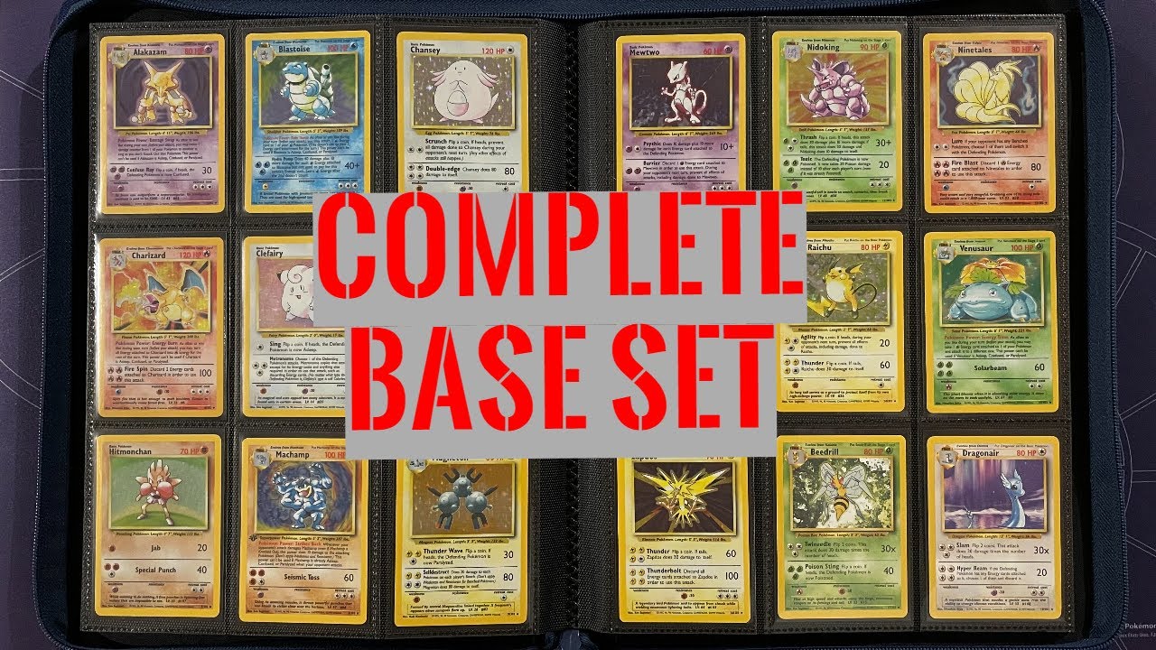 Pokemon Complete Original Base Set 102 Cards - Charizard, Blastoise, & Venusaur Near Mint Condition!