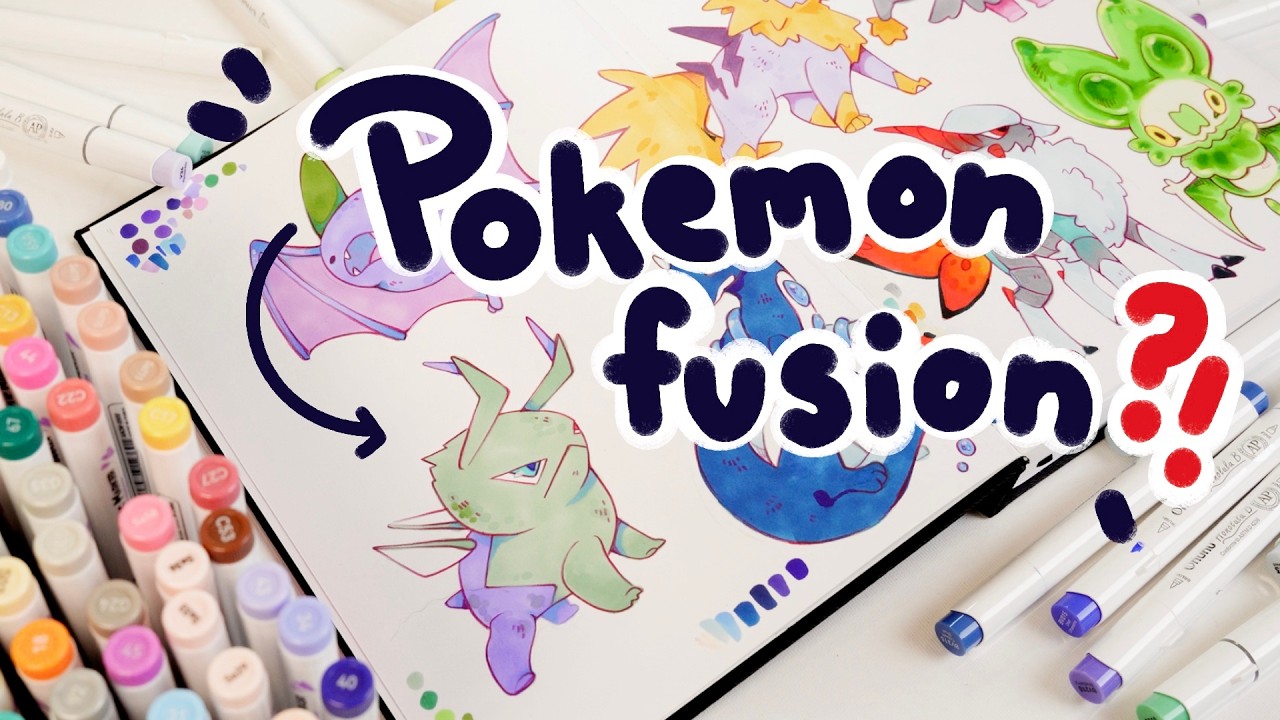drawing new pokemon designs || sketchbook session