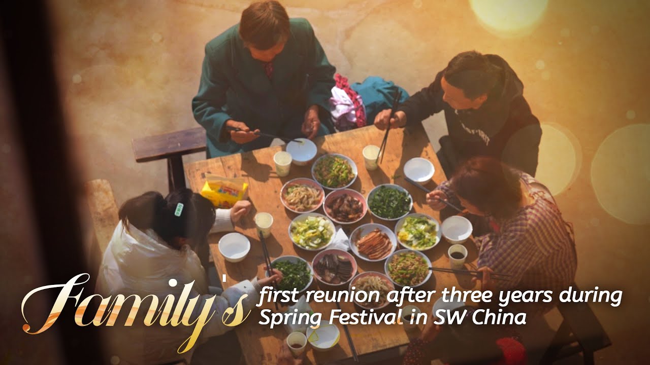 A family reunion after three years during Spring Festival in SW China