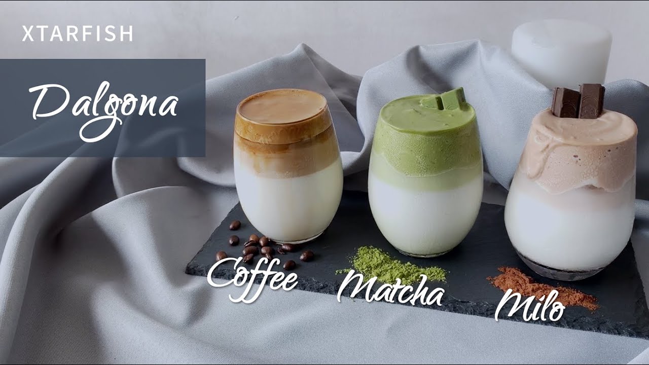 韩国400次咖啡/抹茶/美禄：Dalgona Coffee / Matcha / Milo Choco [食谱Recipe]