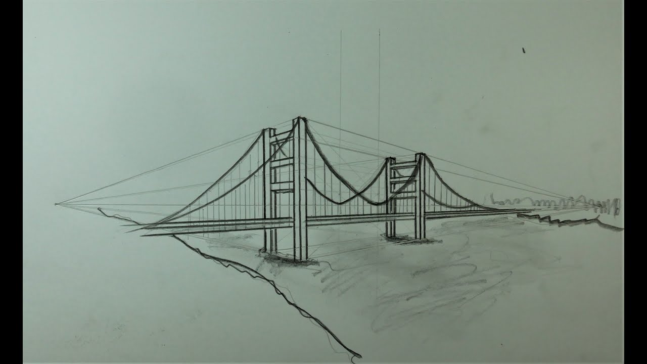 How To Draw a Bridge in 2 Point Perspective