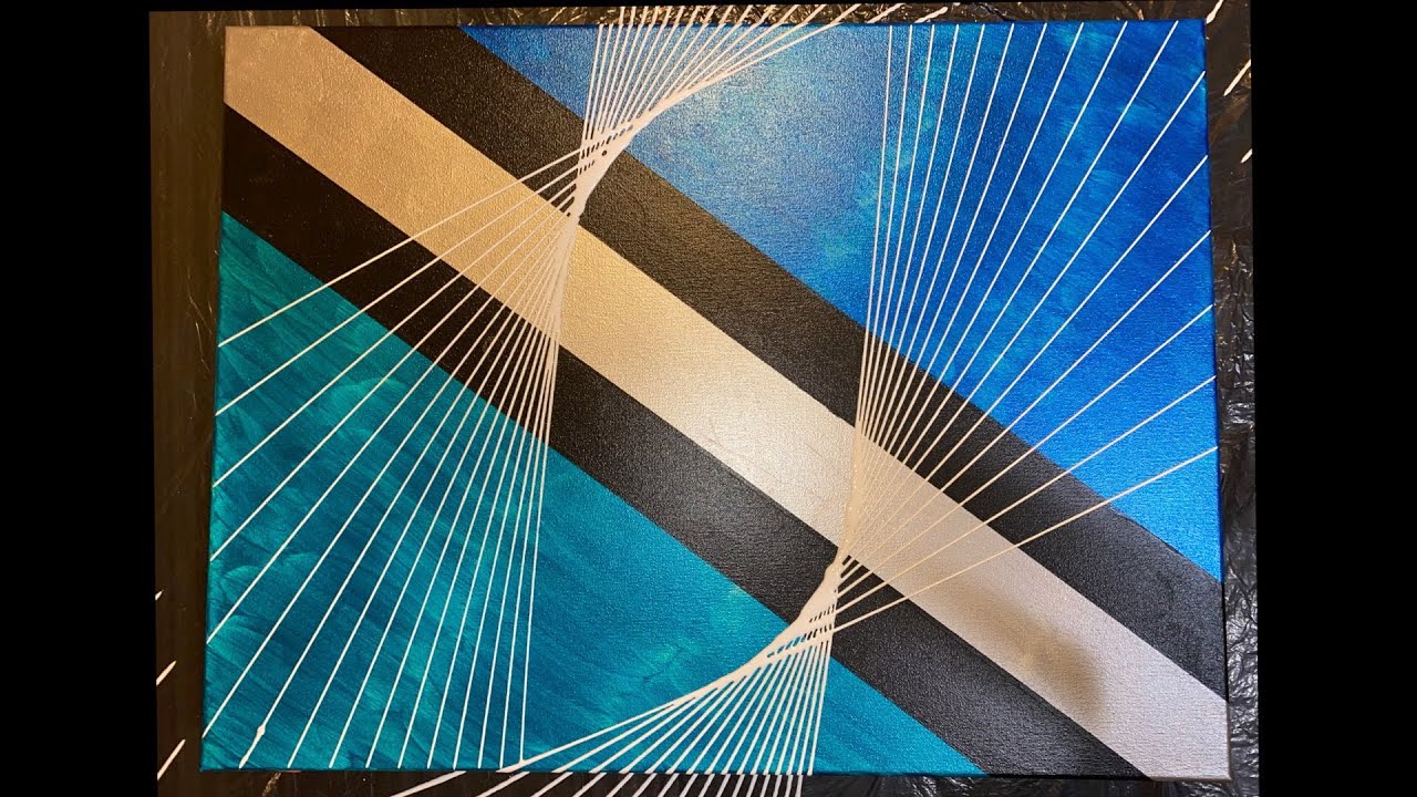 How to Create an AMAZING PENDULUM PAINTING / Metallic Paint & Masking Tape / MESMERIZING ARTIST ASMR