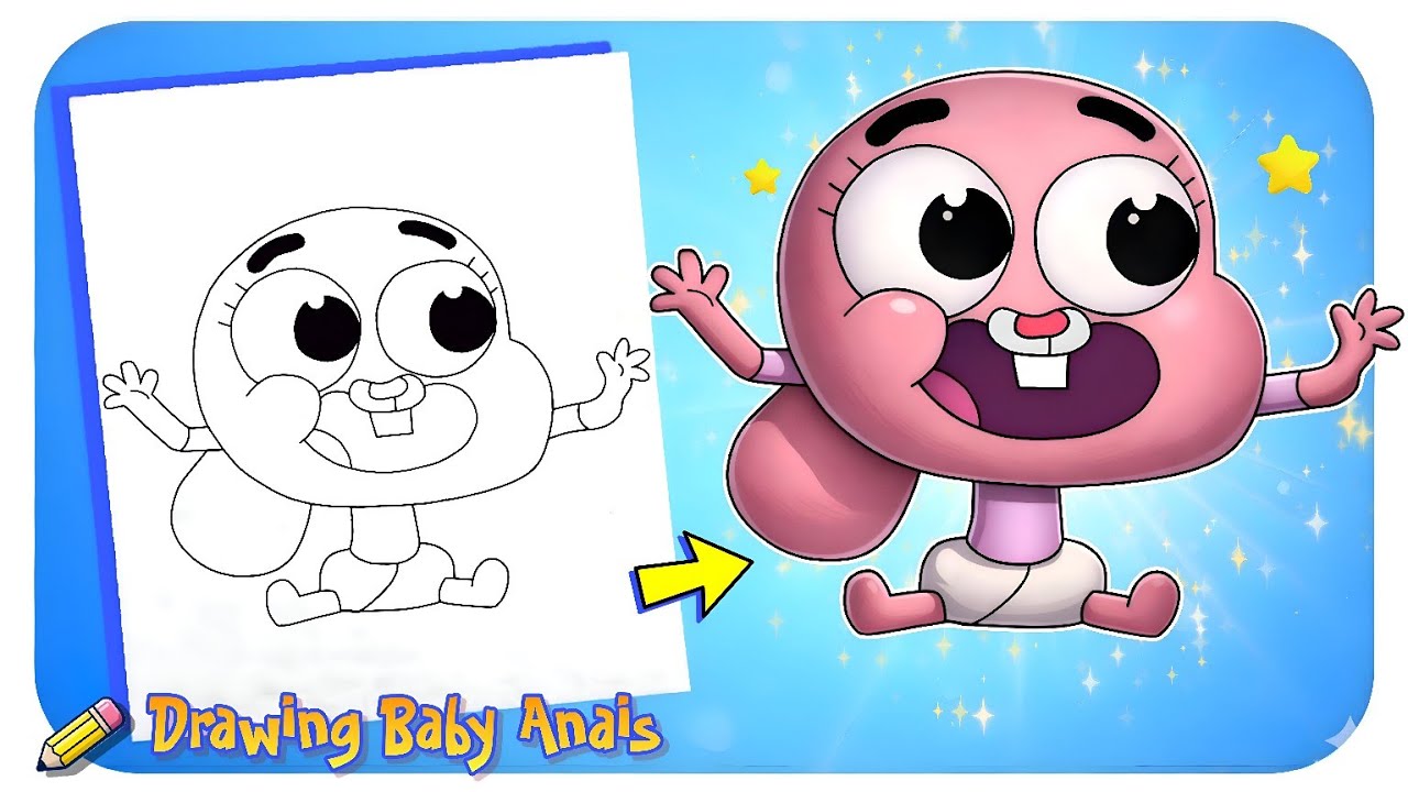 How to Draw Baby Anais from The Amazing World of Gumball | Cute & Easy Step-by-Step Drawing