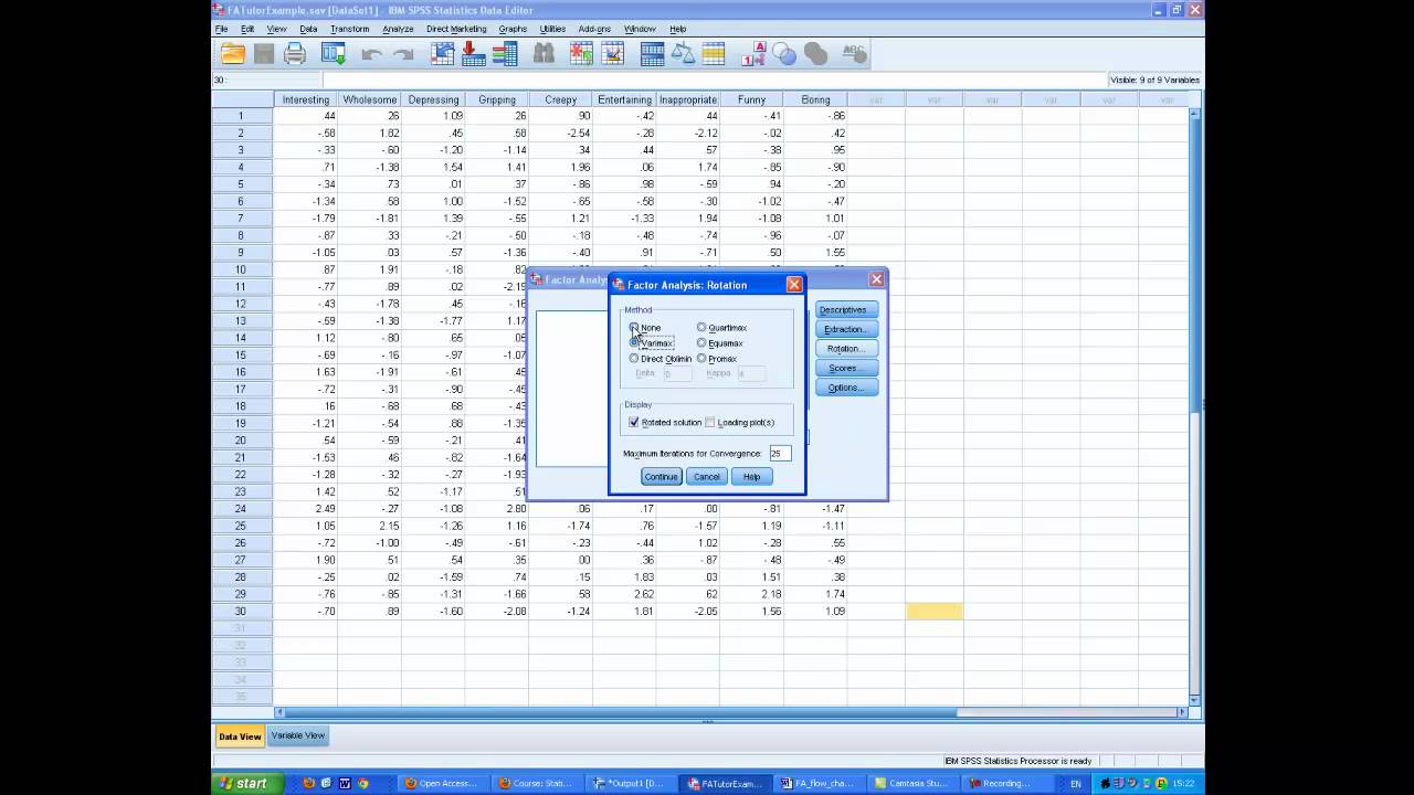 Exploratory Factor Analysis on SPSS