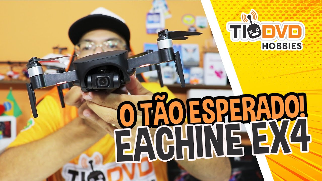 DRONE EACHINE EX4 BOM E BARATO COM GPS GIMBAL DE 3 EIXOS CAMERA 4K MELHOR QUE JJRC X12 AURORA