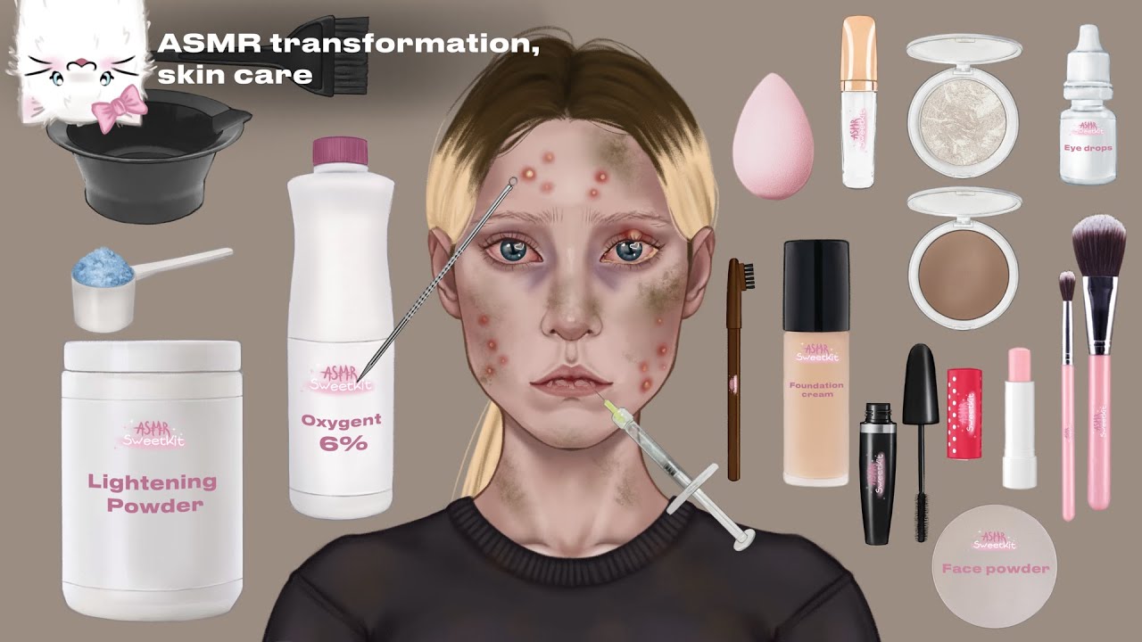 ASMR TRANSFORMATION | Skin care | Animation