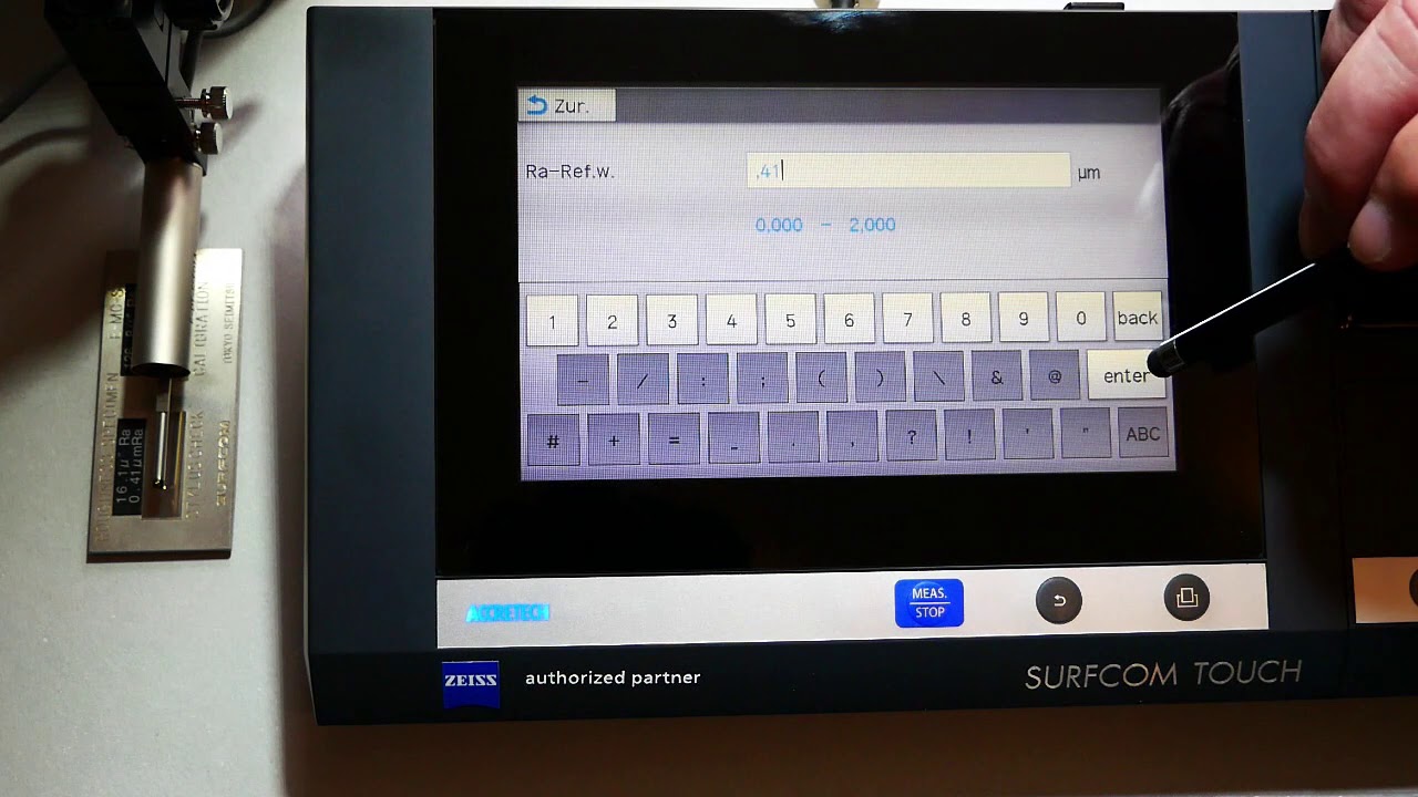 Accretech Rauheit  Surfcom Touch 50 Tastspitze einmessen