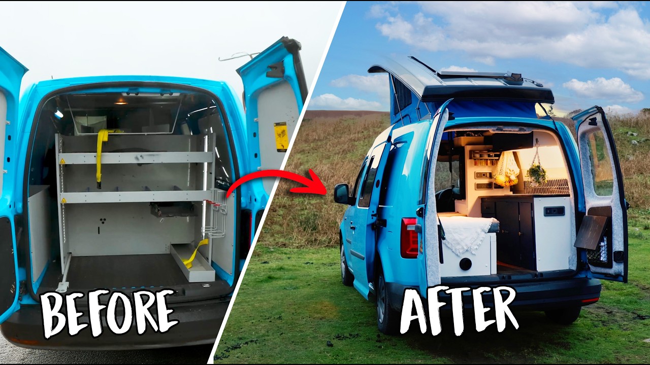 Micro Camper Van Build Time-Lapse | From Work Van to Home