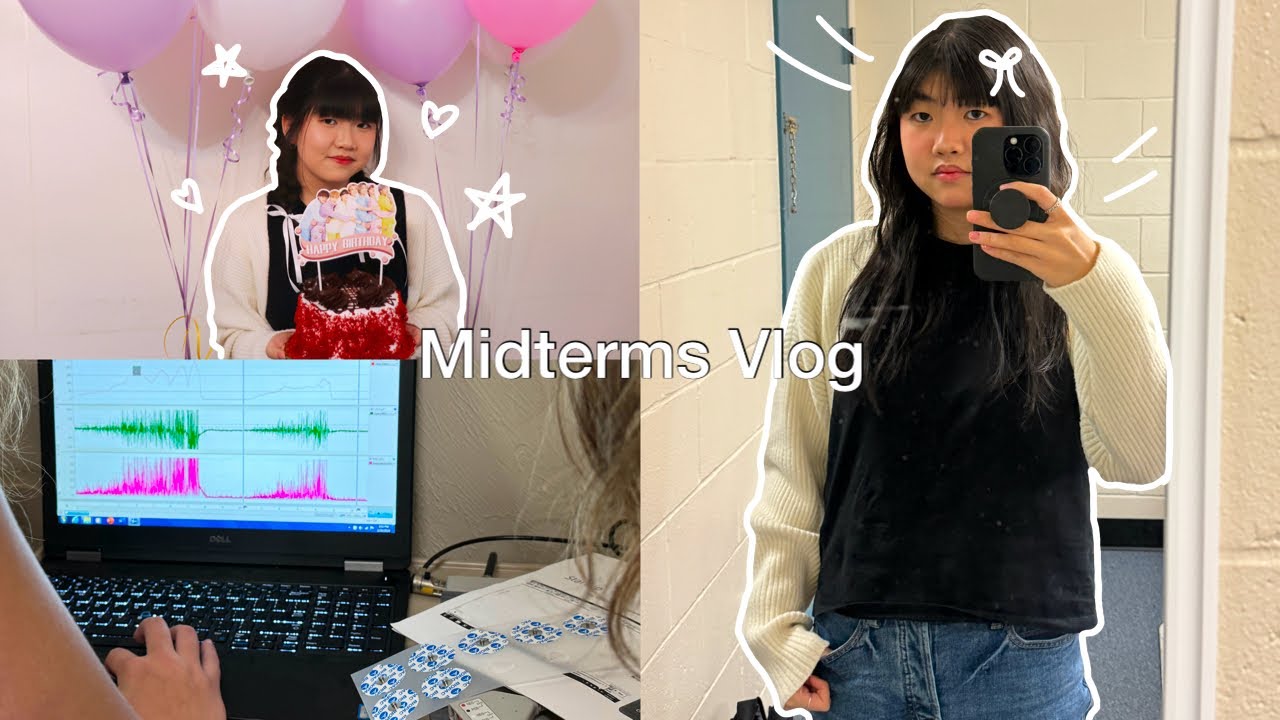 MIDTERMS Vlog ✏️: Studying for exams, 20th birthday, school life, good food