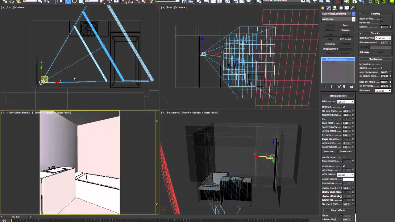 Uso del clipping de las cámaras en 3ds Max