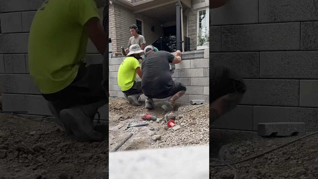 How they carve house numbers into brick 🧱                                          🎥 nrx_landscaping