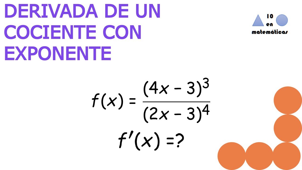 Derivada de un Cociente con exponente en el numerador y denominador. Regla de la Cadena.