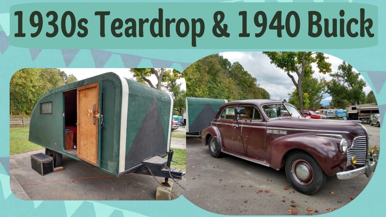 1930s Teardrop & 1940 Buick // Antique Car // Antique Camper