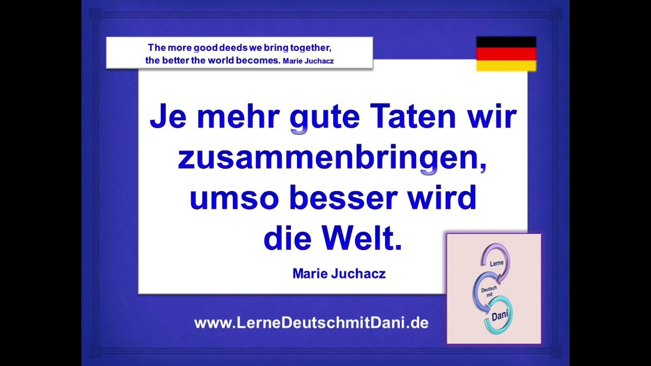 Deutsch lernen: Spruch Spr&uuml;che