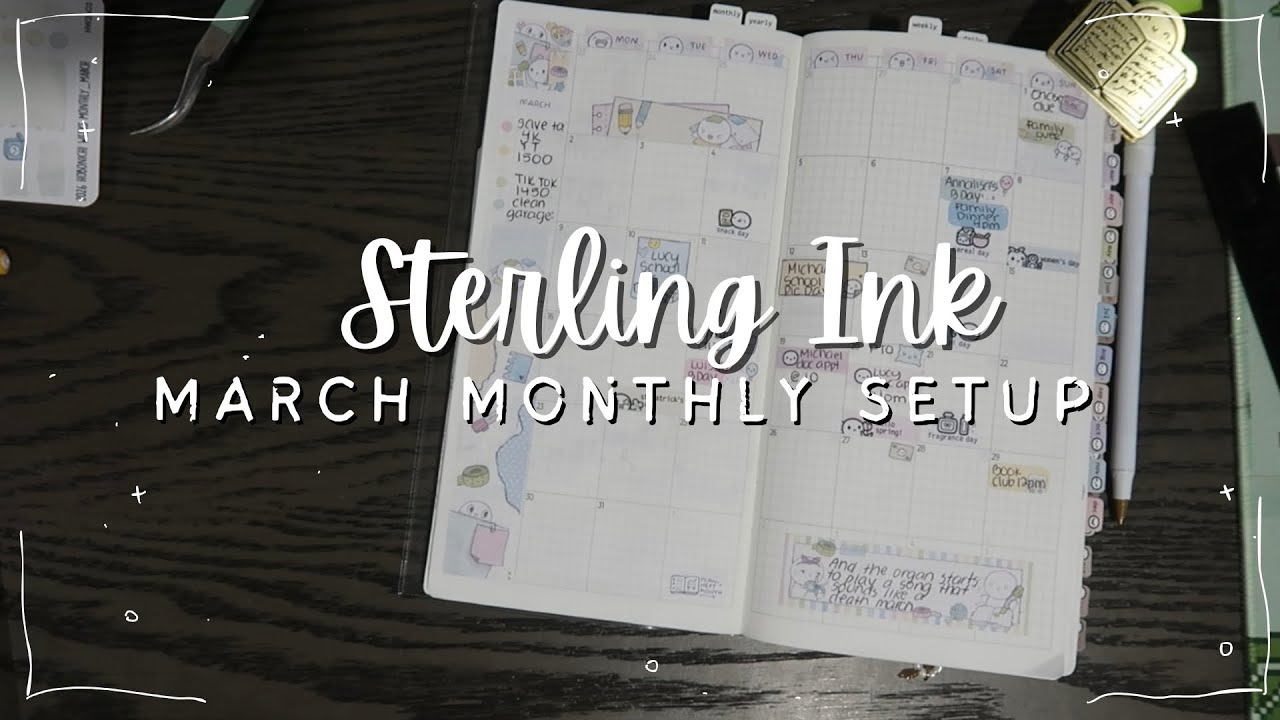 March 2026 Plan with me | Sterling Ink Monthly Setup