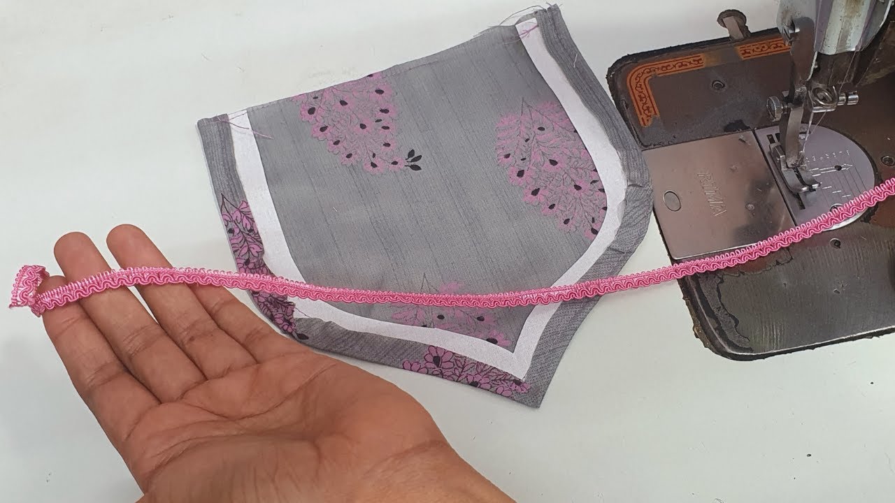 Neck Design with Lace | How to attach Gum/Invisible Lace on any Neck Design/Summer Kurti Design