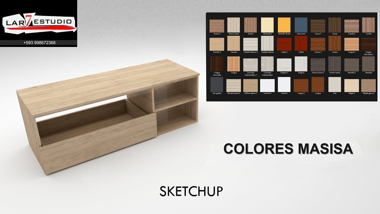 INSTALACIÓN MATERIALES  COLORES DE MELAMINA MASISA PARA SKETCHUP
