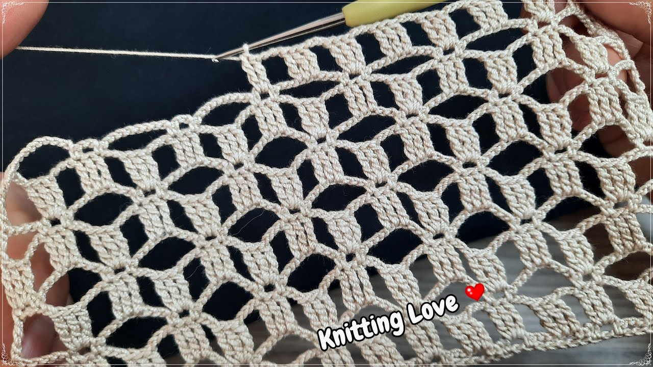 Diamond Net Crochet Stitch (Filet Mesh Look) | Step-by-Step Lace Tutorial