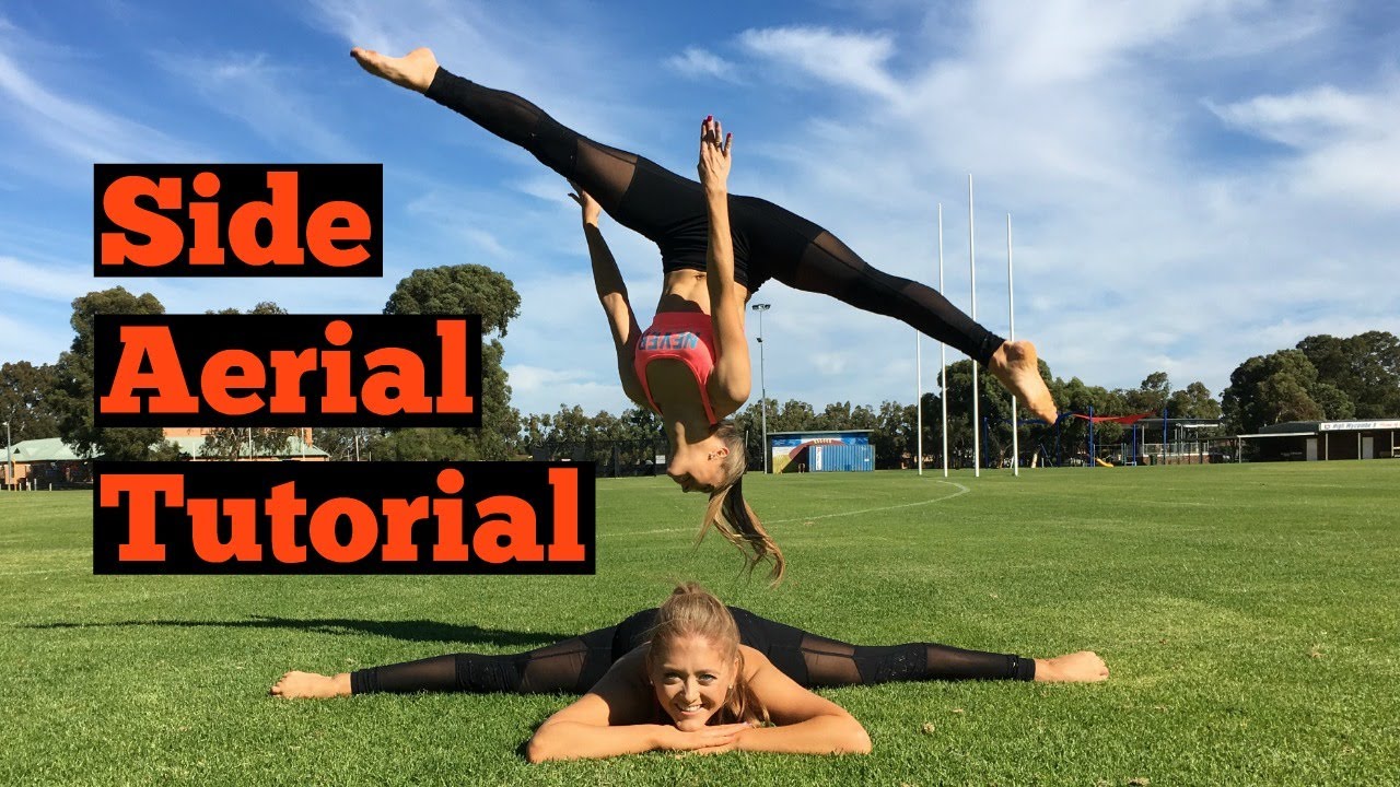 How to do an aerial (no handed cartwheel) for beginners | The Rybka Twins
