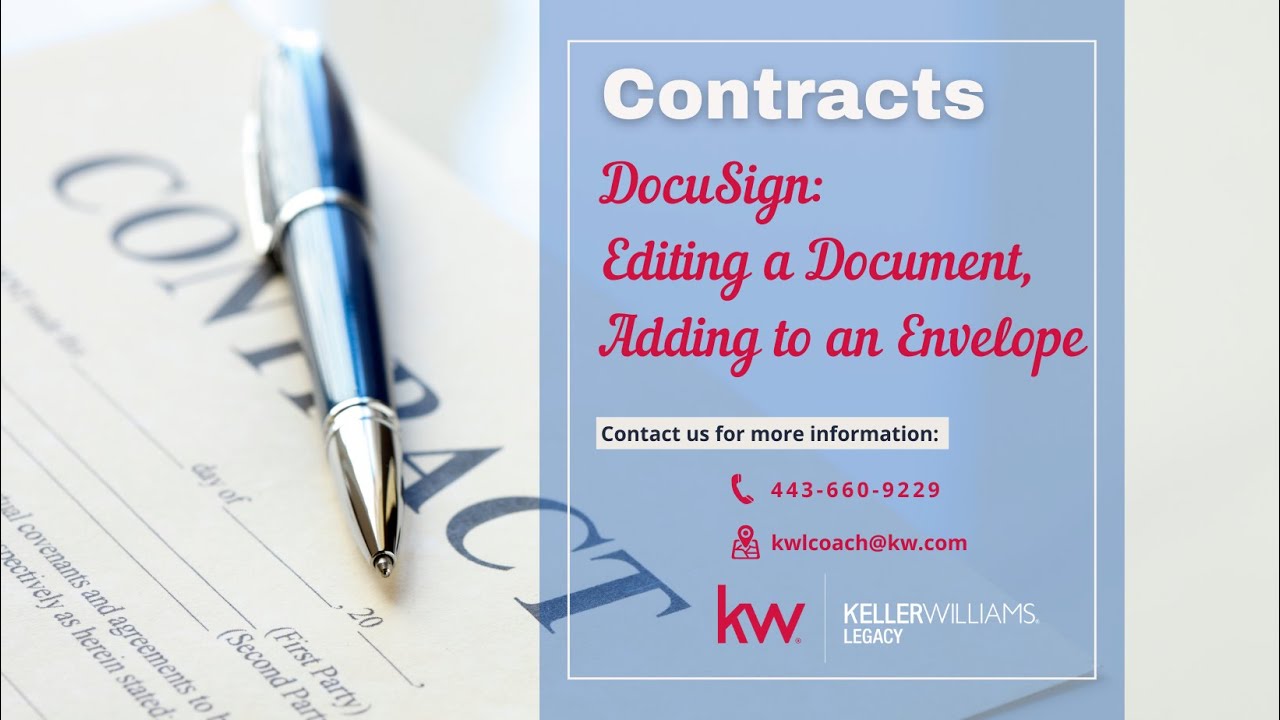 DocuSign: Editing a document, Adding to an Envelope