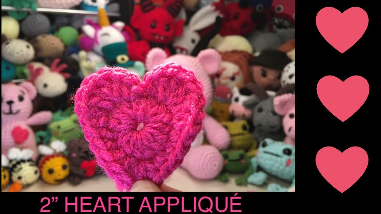 CROCHET HEART APPLIQUE 2