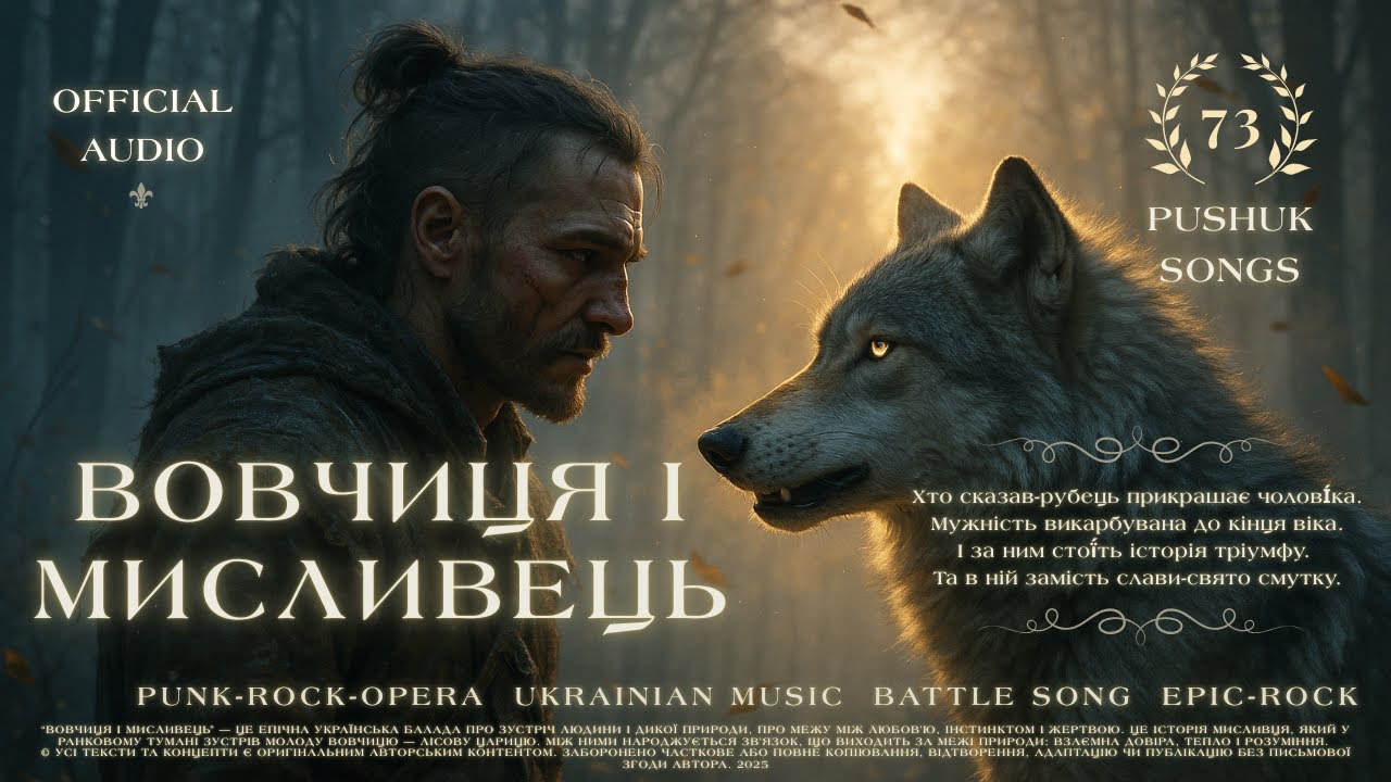 pushuk - Вовчиця і мисливець (Official Audio) #RockFolk #UkrainianSong  #УкраїнськаМузика #newsong